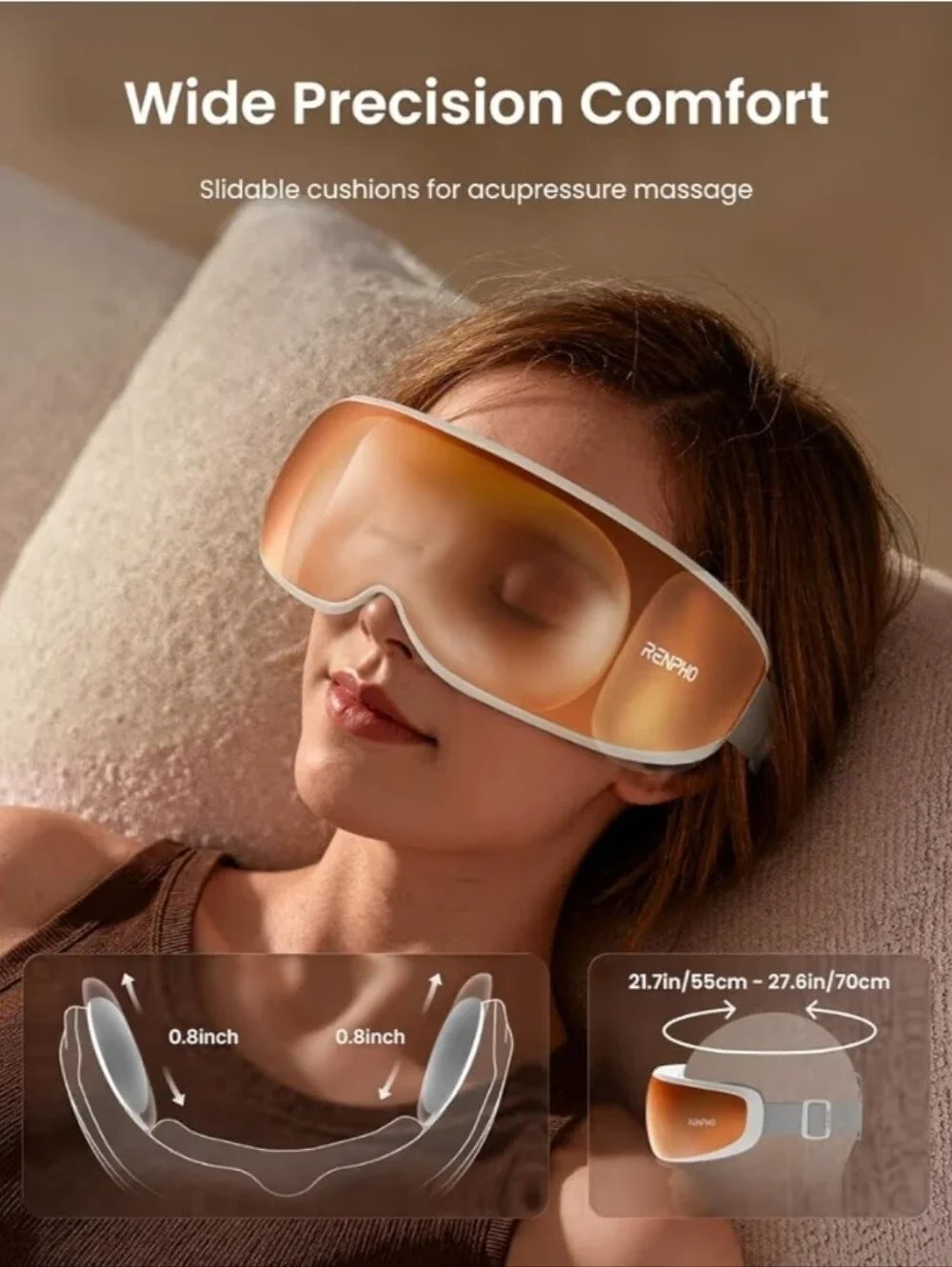 NEW RENPHO Eyeris Calina Temple Massager Eye Massager with Voice Control